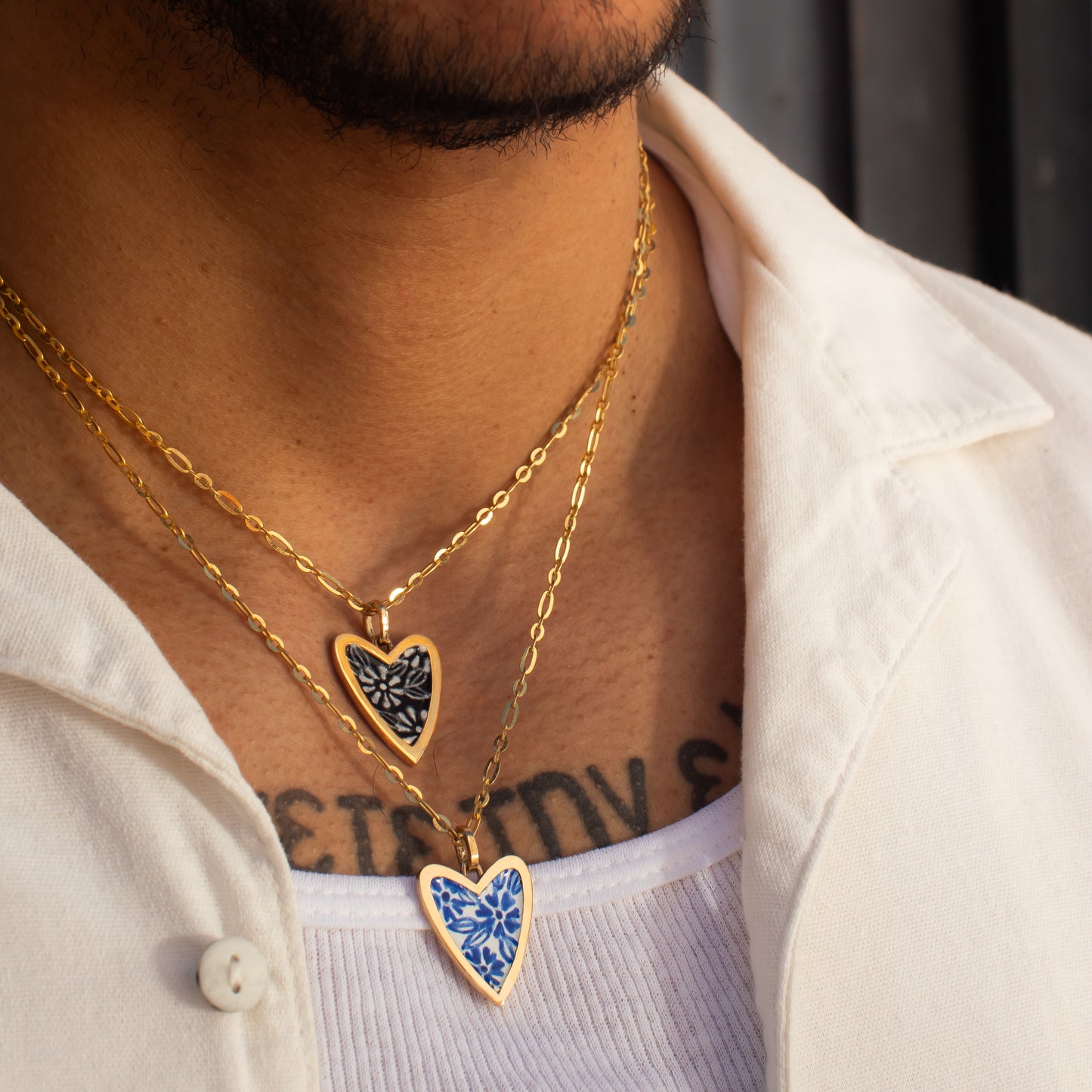 Talavera Heart necklace - blue