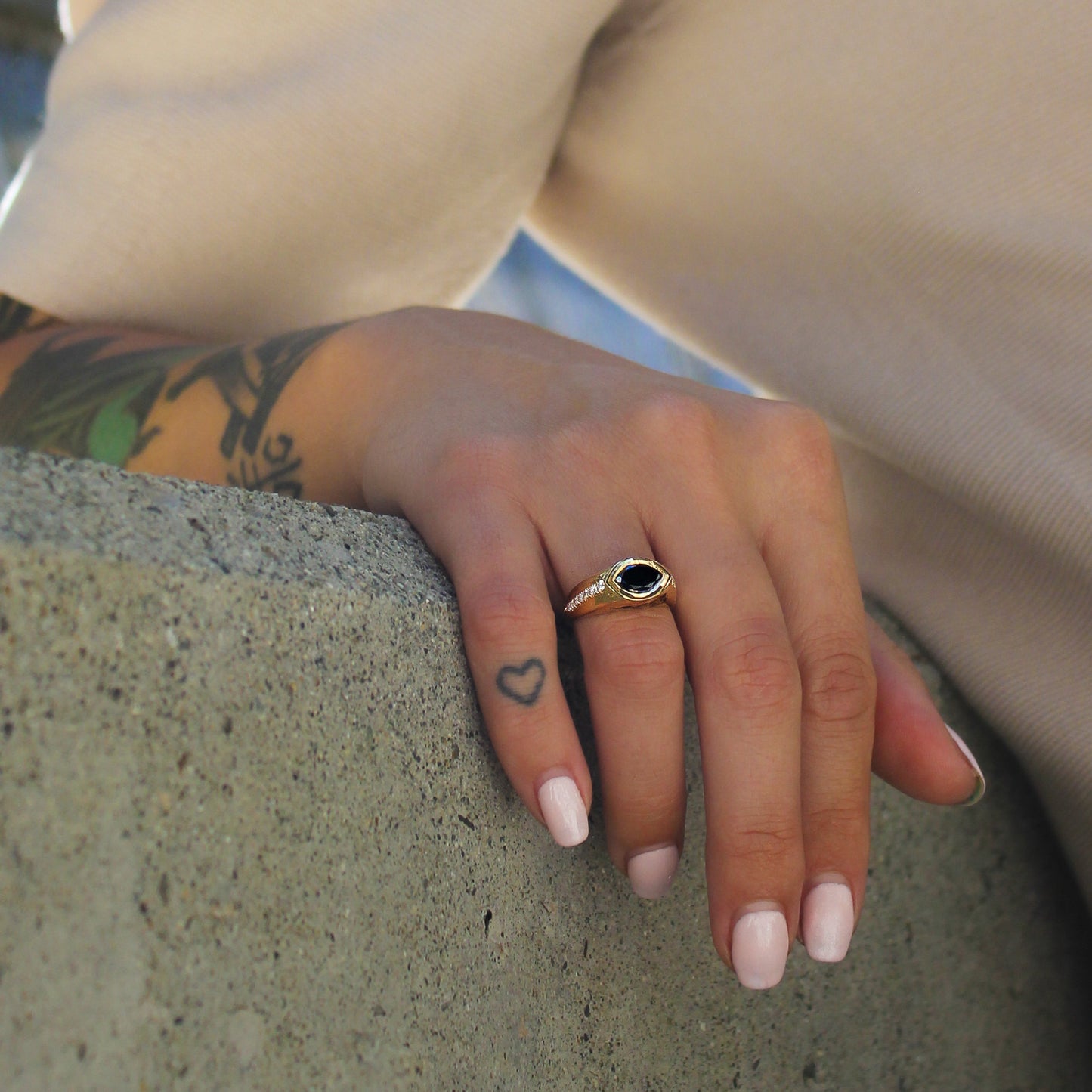 Black Rose signet ring