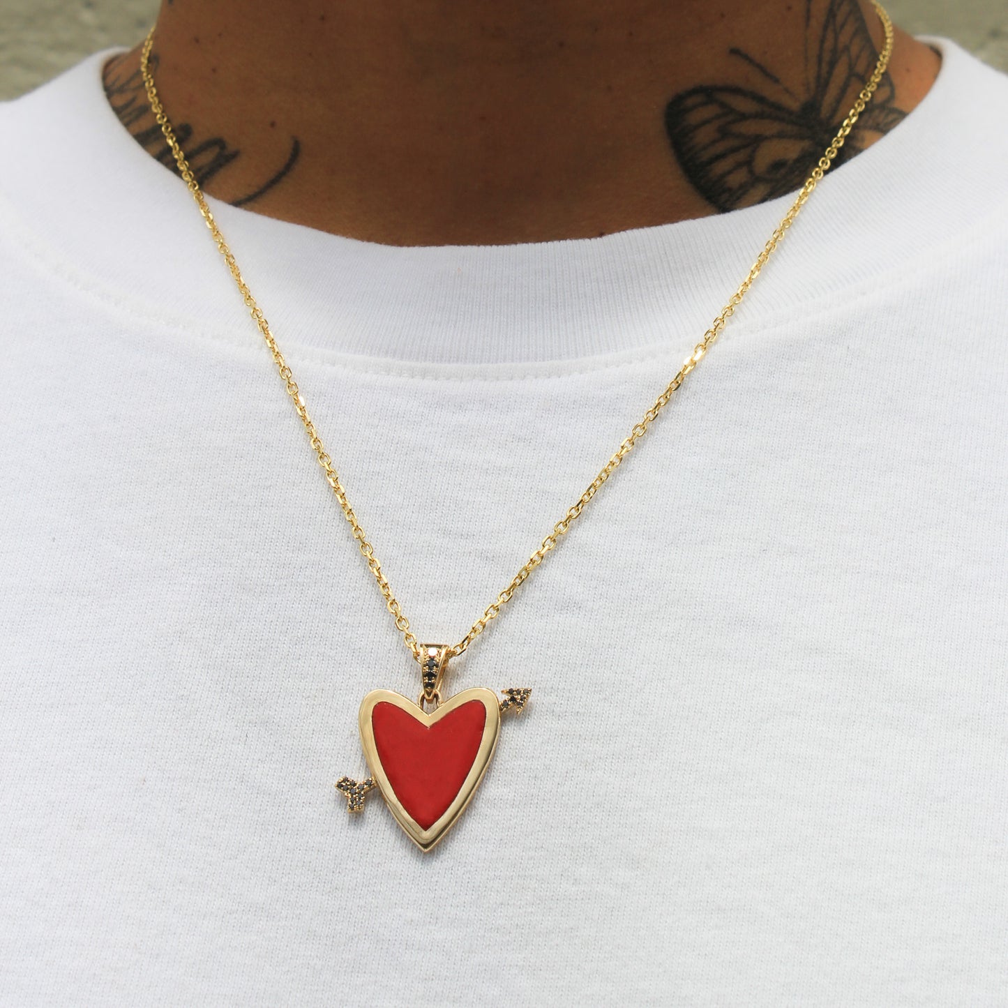 Cupids Heart necklace - Red