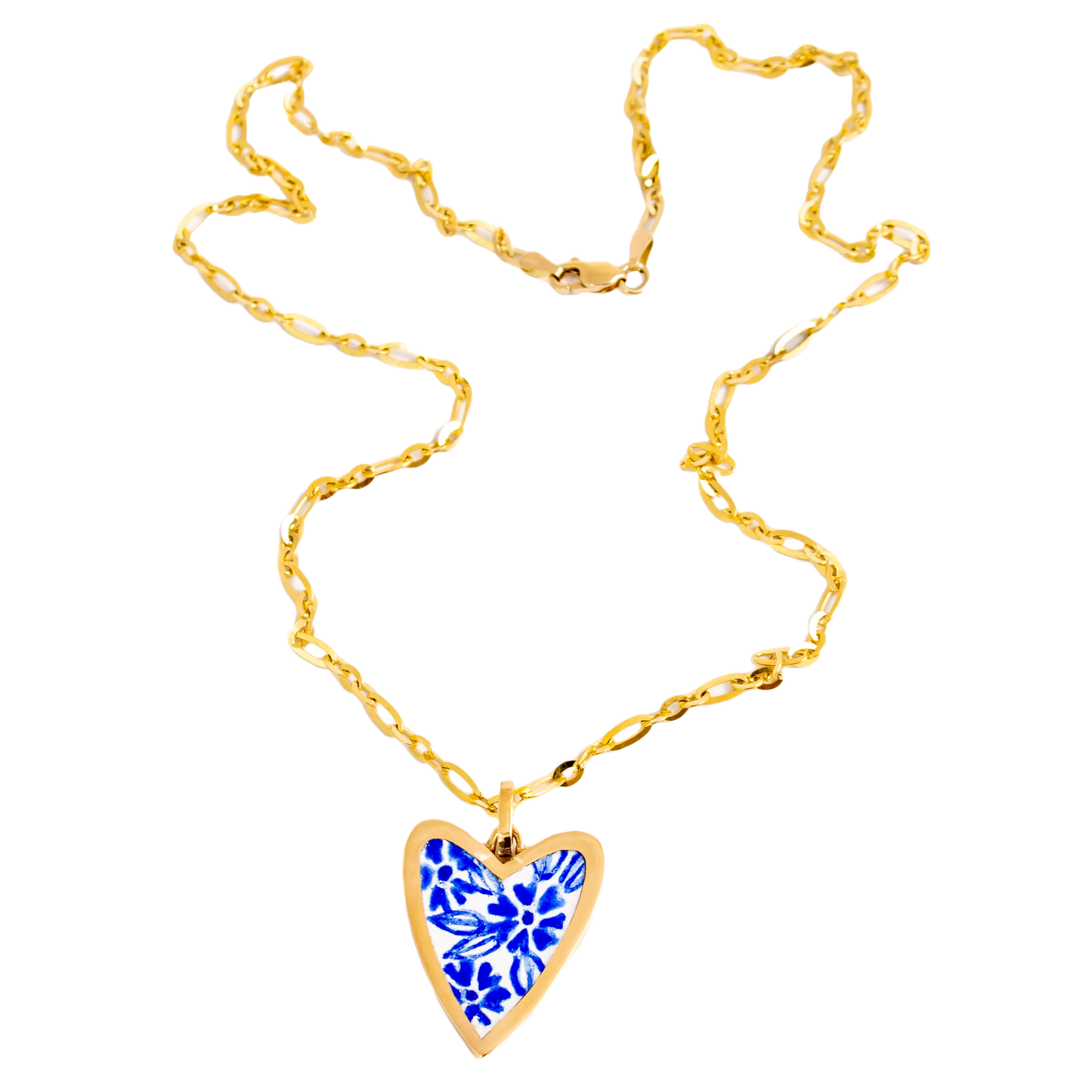 Talavera Heart necklace - blue